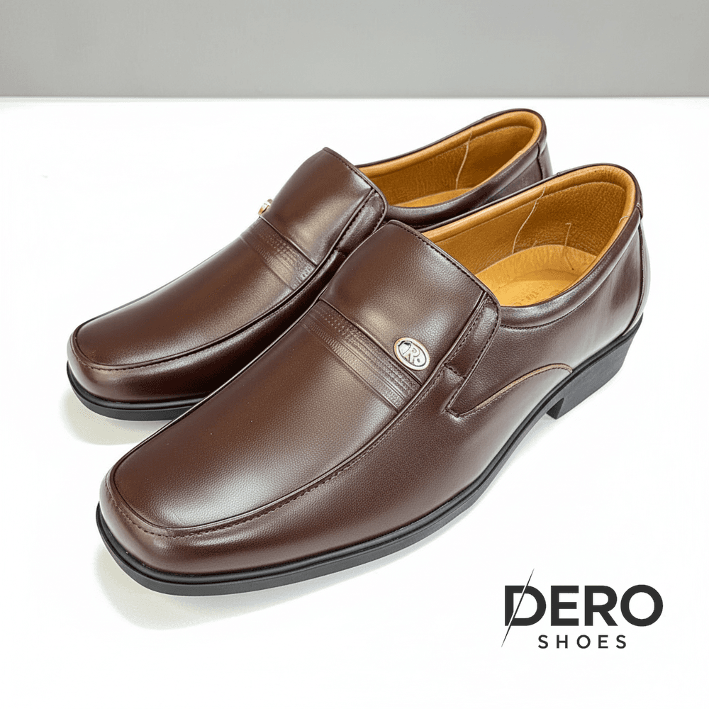 DR12 - Giày lười nam da bò cao cấp tăng chiều cao với đế cao su non khâu đi rất êm và mềm